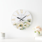 Romantische Aquarel Witte Ranunculus Grote Klok (Huis)
