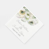 Romantische Aquarel Witte Ranunculus Servet (Hoek)