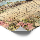 Romantische  Architectuur & Rozen Collage Art Poster (Hoek)
