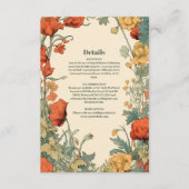 Romantische Art Nouveau bruiloft Informatiekaartje (Voorkant)