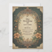 Romantische Art Nouveau bruiloft Kaart (Voorkant)