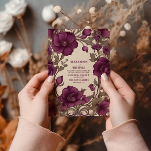 Romantische Art Nouveau bruiloft Kaart