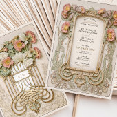 Romantische Art Nouveau bruiloft Kaart