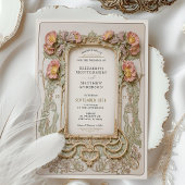 Romantische Art Nouveau bruiloft Kaart