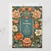 Romantische Art Nouveau bruiloft Kaart (Voorkant)