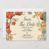 Romantische Art Nouveau bruiloft Save The Date (Voorkant)