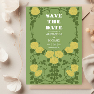 Romantische Art Nouveau bruiloft Save The Date