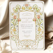 Romantische Art Nouveau Floral Wedding Kaart