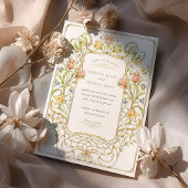 Romantische Art Nouveau Floral Wedding Kaart