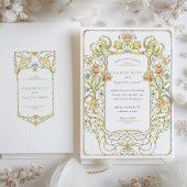 Romantische Art Nouveau Floral Wedding Kaart