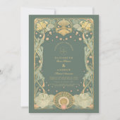 Romantische Art Nouveau-huwelijk Kaart (Voorkant)