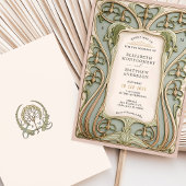 Romantische Art Nouveau Lily Wedding Kaart