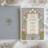 Romantische Art Nouveau Spring Wedding Kaart