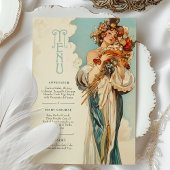Romantische Art Nouveau Wedding Menu Kaart