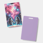 Romantische Astronaut Badge Houder (Voor- en achterkant)
