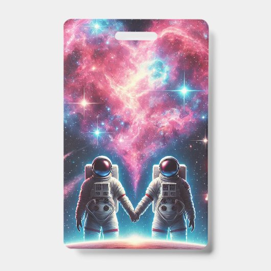 Romantische Astronaut Badge Houder (Voorzijde)