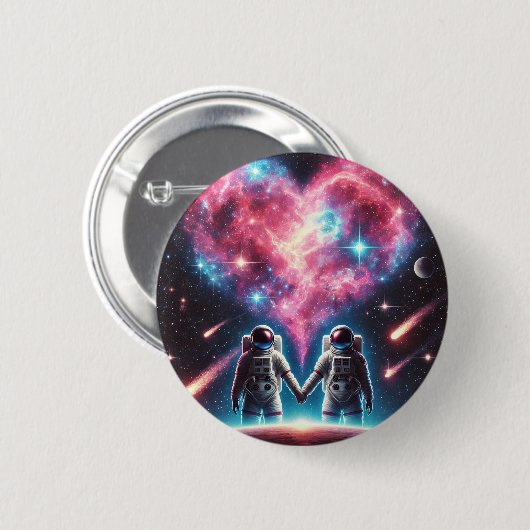 Romantische Astronaut Pin Button (Voorkant /achterkant)