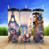 Romantische avond bij Eiffeltoren Thermosbeker