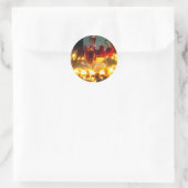 Romantische avond ronde sticker (Tas)