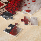 Romantische baby-aankondiging zwangerschapsaankond legpuzzel (Zijkant)