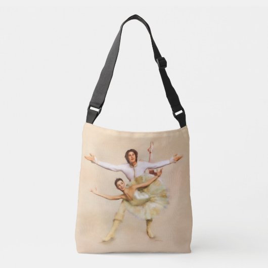 Romantische Ballet Partners - Pas de Deux in Paste Crossbody Tas (Voorkant)