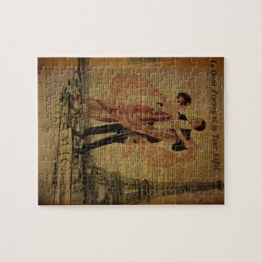 romantische ballroomdanseres van het Parijse bruil Legpuzzel (Horizontaal)