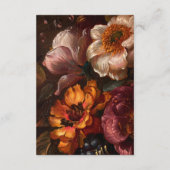 Romantische Barok Bloemen Schilderij Bruiloft Deta Informatiekaartje (Achterkant)
