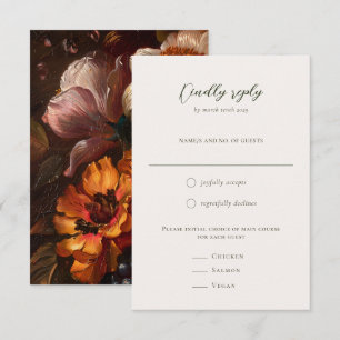 Romantische Barok Bloemen Schilderij Bruiloft RSVP Kaartje