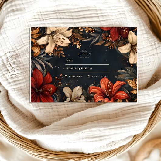 Romantische barokke bruiloft RSVP kaartje