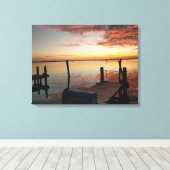 Romantische Bay Sunset Canvas Afdruk (Insitu (Houten vloer))