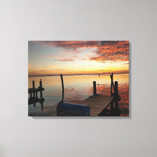 Romantische Bay Sunset Canvas Afdruk (Voorkant)
