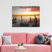 Romantische Bay Sunset Canvas Afdruk (Insitu (Woonkamer))