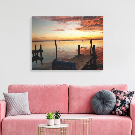 Romantische Bay Sunset Canvas Afdruk (Insitu (Woonkamer))
