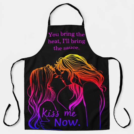 Romantische BBQ-schorten voor kookkoppels Schort (Voorkant)