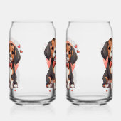 Romantische Beagle Puppy Liefde Illustratie Blikvorm Glas (Rechts)