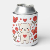 Romantische Beer Hart Blikkoeler Blikjeskoeler (Blikje Voorkant)