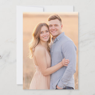 Romantische Beige Blau Foto Kaart