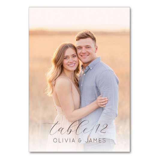 Romantische Beige Blauwe Foto Kaart (Achterkant)