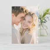 Romantische Beige Candid Foto Kaart (Staand voorkant)