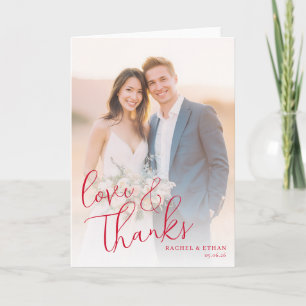 Romantische Beige Elegante Foto Bedankkaart