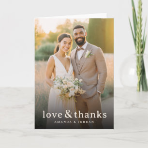 Romantische Beige Elegante Foto Bedankkaart