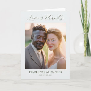 Romantische Beige Elegante Foto Bedankkaart