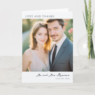 Romantische Beige Elegante Foto Bedankkaart