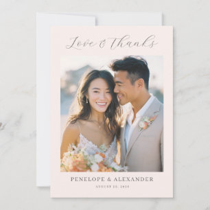 Romantische Beige Elegante Foto Bedankkaart