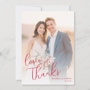 Romantische Beige Elegante Foto Bedankkaart