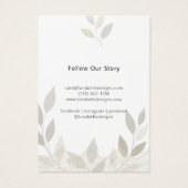 Romantische Beige Foliage Kant Illustratie Kaart (Achterkant)