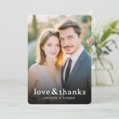 Romantische beige foto bedankkaart (Staand voorkant)