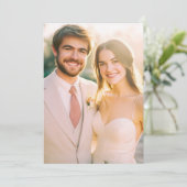 Romantische Beige Foto Kaart (Staand voorkant)
