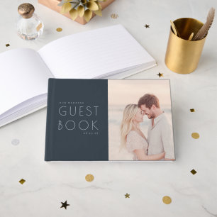 Romantische Beige Minimalistische Foto Gastenboek
