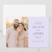 Romantische Beige Minimalistische Foto Save The Date (Voorkant / Achterkant)